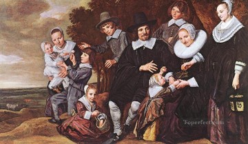 Familia Pintura al %C3%B3leo - Grupo familiar en un paisaje 1648 retrato del Siglo de Oro holandés Frans Hals